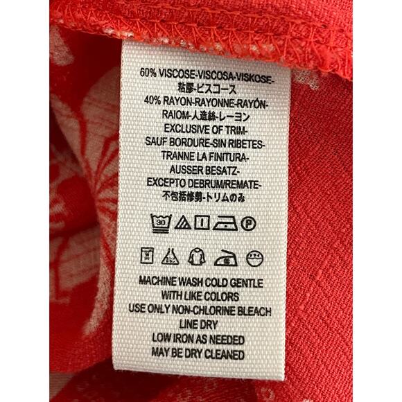 Free People Mixed Print Twist Dress in Red Combo Medium Midi Floral Chic NWT - Picture 10 of 13